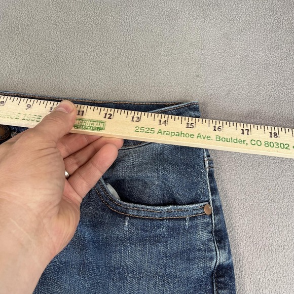 Judy Blue Jeans Womens 13 31 Blue Wide Leg Frayed Raw Hem Denim High Rise - Picture 7 of 9